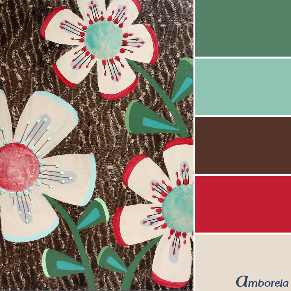 Christmas color palette based on flower painting