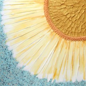 Golden Sunflower Impasto Painting | 24×24