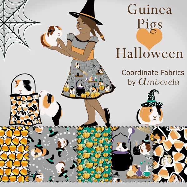 Guinea pig Halloween fabric collection
