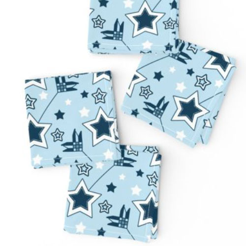 cocktail napkins with blue star arrows