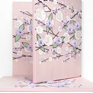 Flower Art Canvas Painting in Pink, Purple | Medium – Large