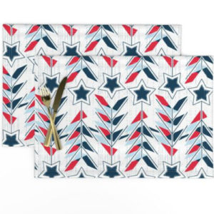 Fabric & Wallpaper: Patriotic Star Arrows in Red, White, Blue