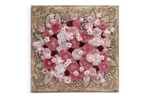 Sculpted Rose Floral Bouquet in Pink, Brown | Small