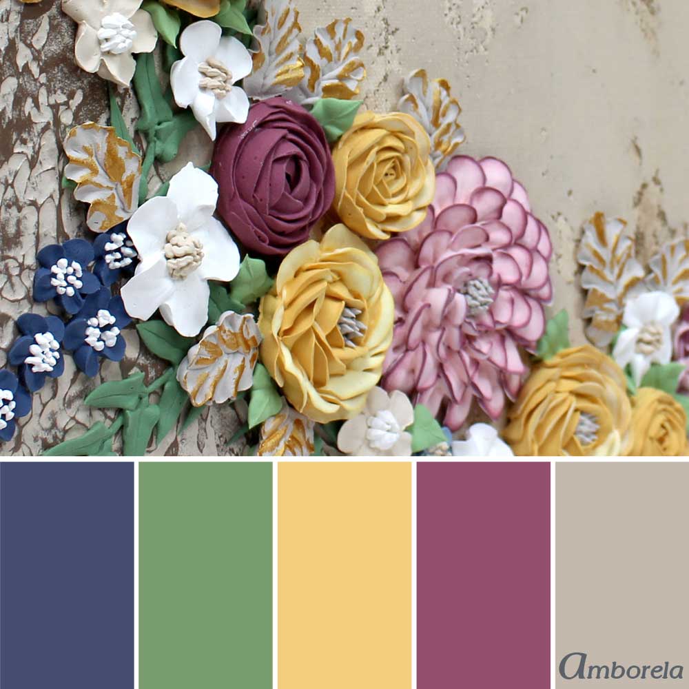 Color palette of boho rose painting