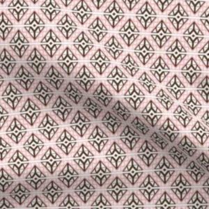 Fabric & Wallpaper: Boho Diamond Trellis in Pink, Brown
