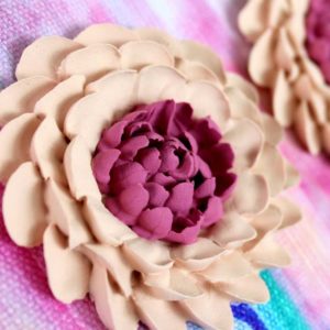 Vibrant Artwork, Painting with Sculpted Flowers | Small