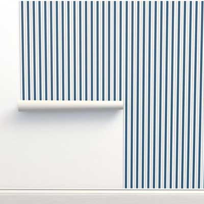 Wallpaper with Blue and Gray Stripes