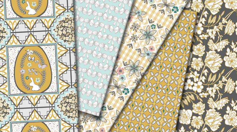 Goldenrod colorway of woodland nursery fabric