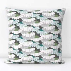 Fabric & Wallpaper: Spring Blossoms, Teal, Green, Gray