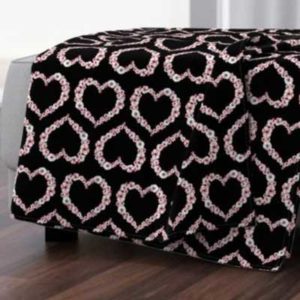 Fabric & Wallpaper: Valentine Floral Hearts in Red, Black