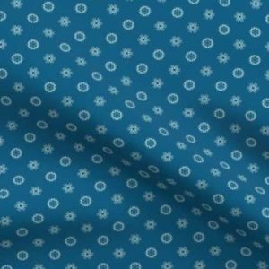 Fabric: Snowflakes Polka Dots on Deep Blue