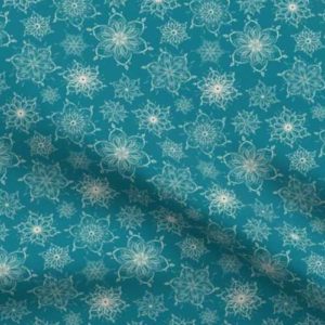 Fabric: Snowflakes on Aqua