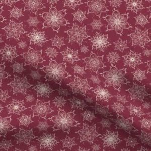 Fabric: Snowflakes on Cranberry Red
