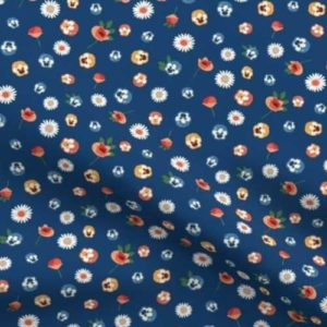 Fabric & Wallpaper: Vintage Style Floral Ditsy on Dark Blue
