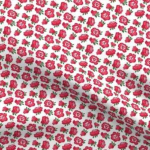 Fabric & Wallpaper: Wonderland Painted Roses in Red, White