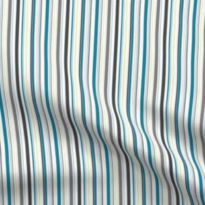 Fabric & Wallpaper: Barcode Stripes in Gray, Blue, Green