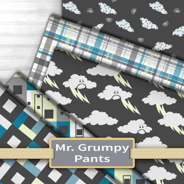 Mr. grumpy pants collection of fabrics and wallpaper