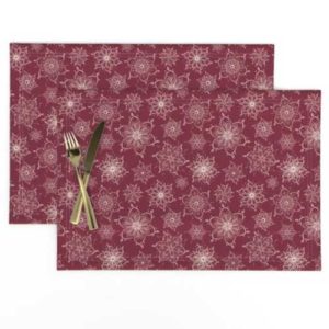 Fabric: Snowflakes on Cranberry Red