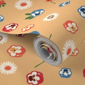 Fabric & Wallpaper: Country Style Floral Ditsy on Peach