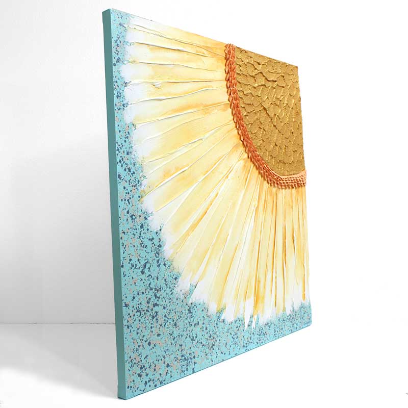 Side view of sunflower art