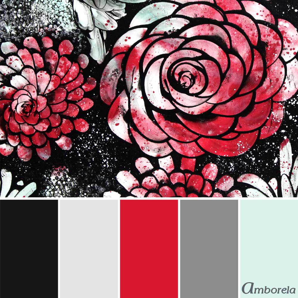 Red, White and Black color palette
