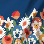 Fabric: 1970s Style Jumbo Floral Border on Navy