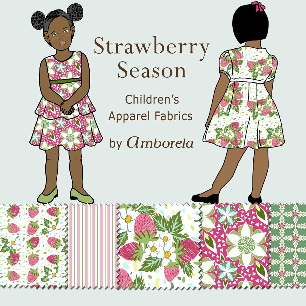 Strawberry fabrics for children's apparel