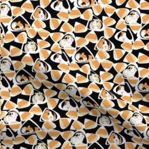 Novelty Fabric: Halloween Guinea Pigs in Candy Corn