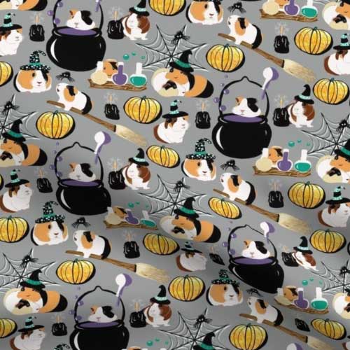 Novelty fabric of guinea pigs at Halloween
