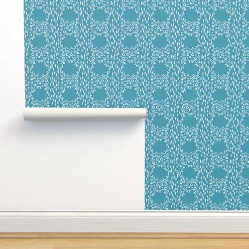 Fabric & Wallpaper: Sketchy Weather on Blue