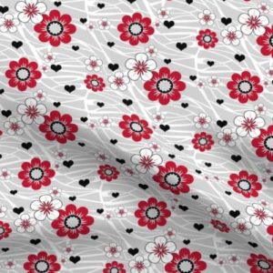 Fabric: Red Flowers & Black Hearts