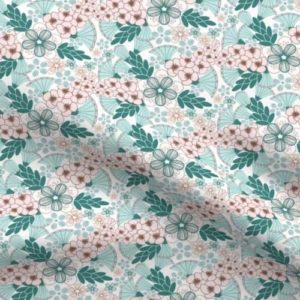 Fabric & Wallpaper: Spring Floral in Pink, Teal
