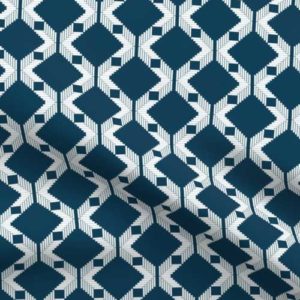 Fabric & Wallpaper: Navy Blue Zig Zag