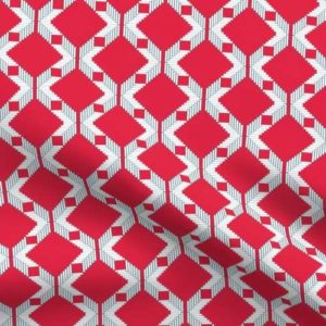 Fabric & Wallpaper: Red Geometric Zig Zag
