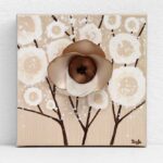 3D Orchid Artwork on Canvas in Neutral Tones | Mini
