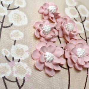 Pink and White Wildflower Painting on Khaki | Mini