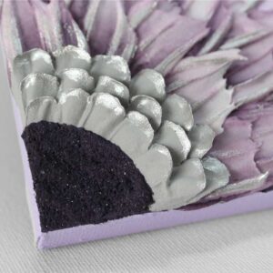 Impasto Painting of Purple Sunflower on Canvas | Mini