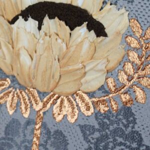 Art Deco Impasto Floral Art in Neutrals on Canvas | Mini