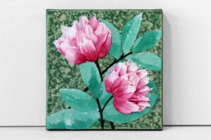 Raspberry Pink English Roses Painting | Mini