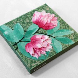 Raspberry Pink English Roses Painting | Mini
