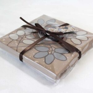3D Fabric Floral, Neutral Toned Mixed Media Art | Mini