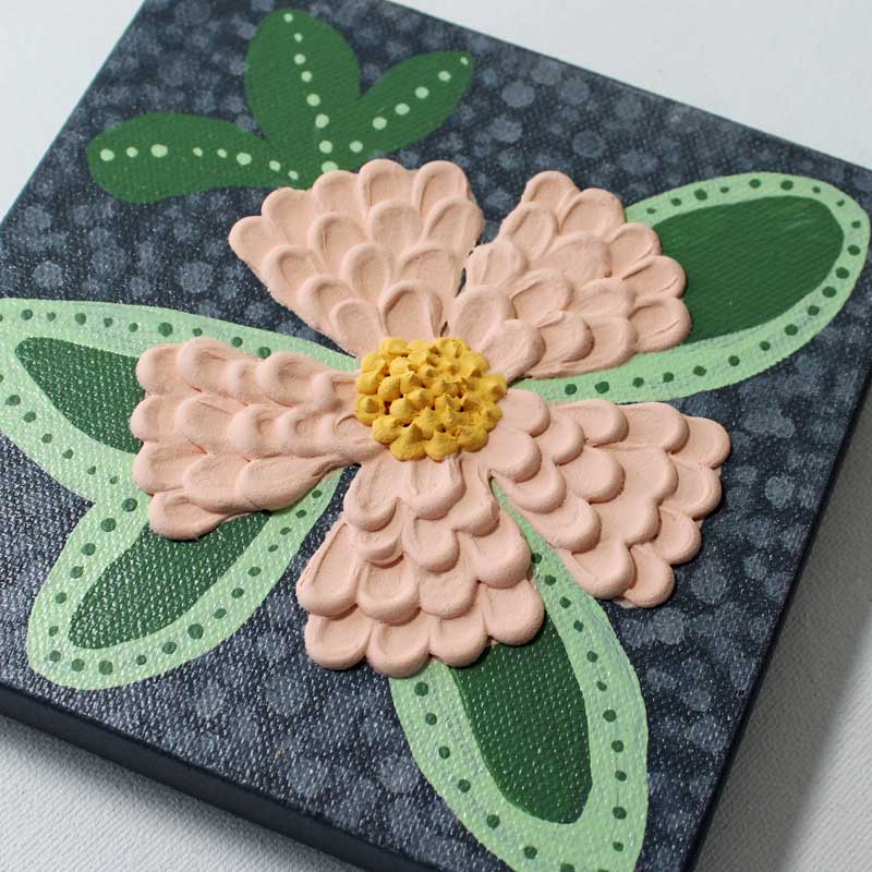 Textured Flower Painting, Peach, Charcoal | Mini - Image 2