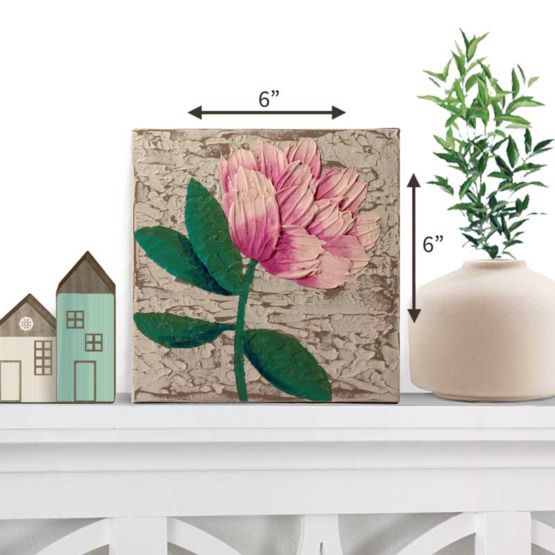 Peach Peony Painting, Rustic Impasto | Mini - Image 3