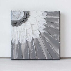 Silver Sunburst, Impasto Art Deco Painting | Mini