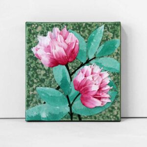 Raspberry Pink English Roses Painting | Mini