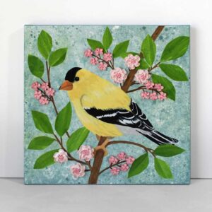 Hand Painted Goldfinch on Canvas | Small