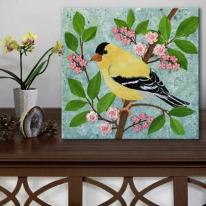 Hand Painted Goldfinch on Canvas | Small