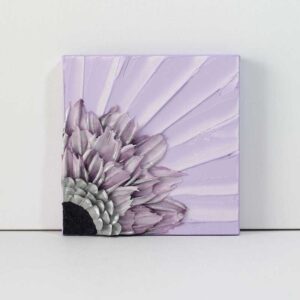 Impasto Painting of Purple Sunflower on Canvas | Mini