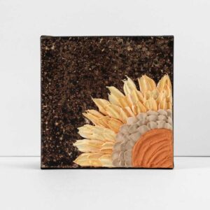 Impasto Orange Sunflower Painting | Mini