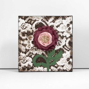 Pink Peony on Lace Textured Painting | Mini